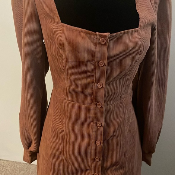 Lulus Dresses & Skirts - Elegant Brown Button-Down Dress